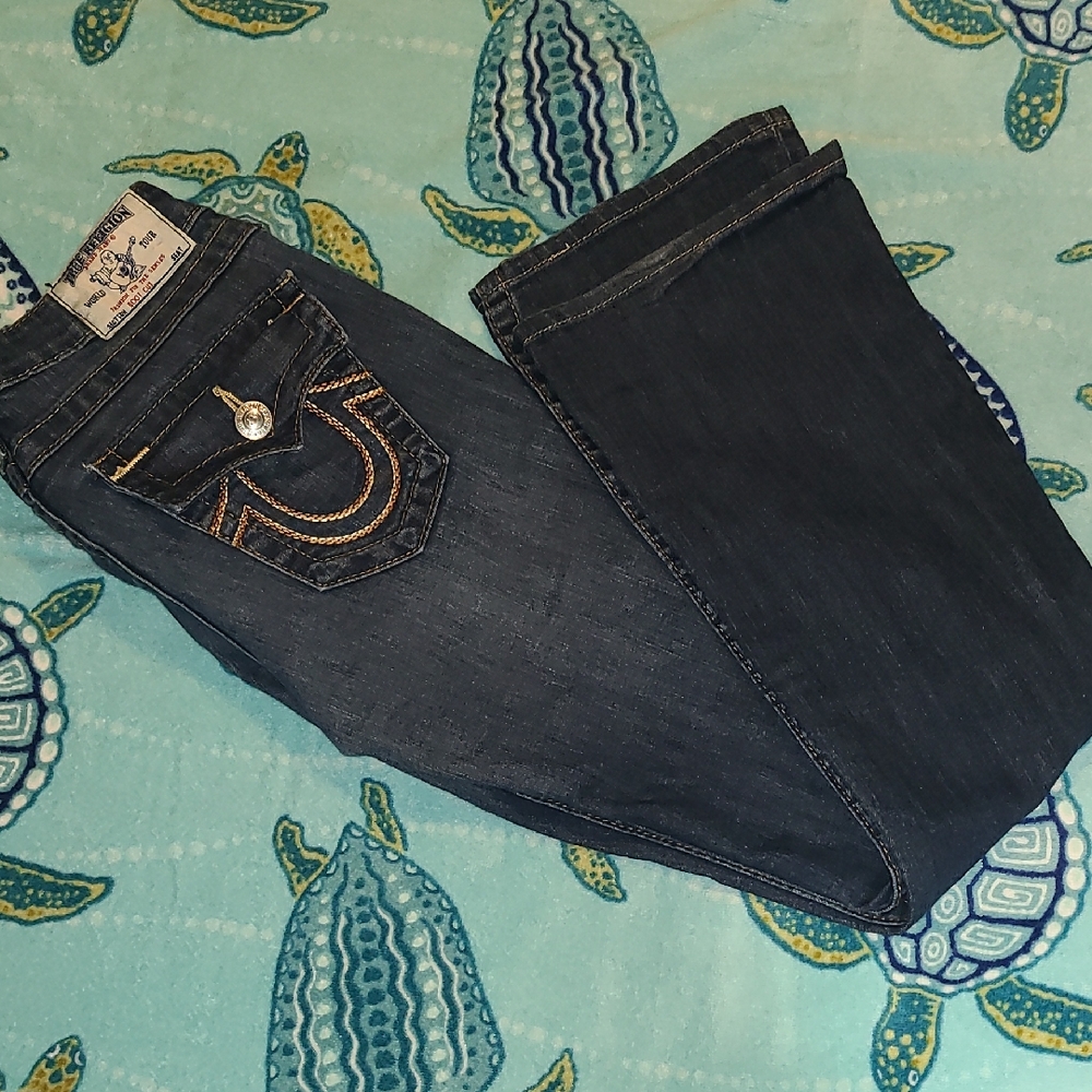 True Religion Women's Deep Indigo Boot Cut Jeans